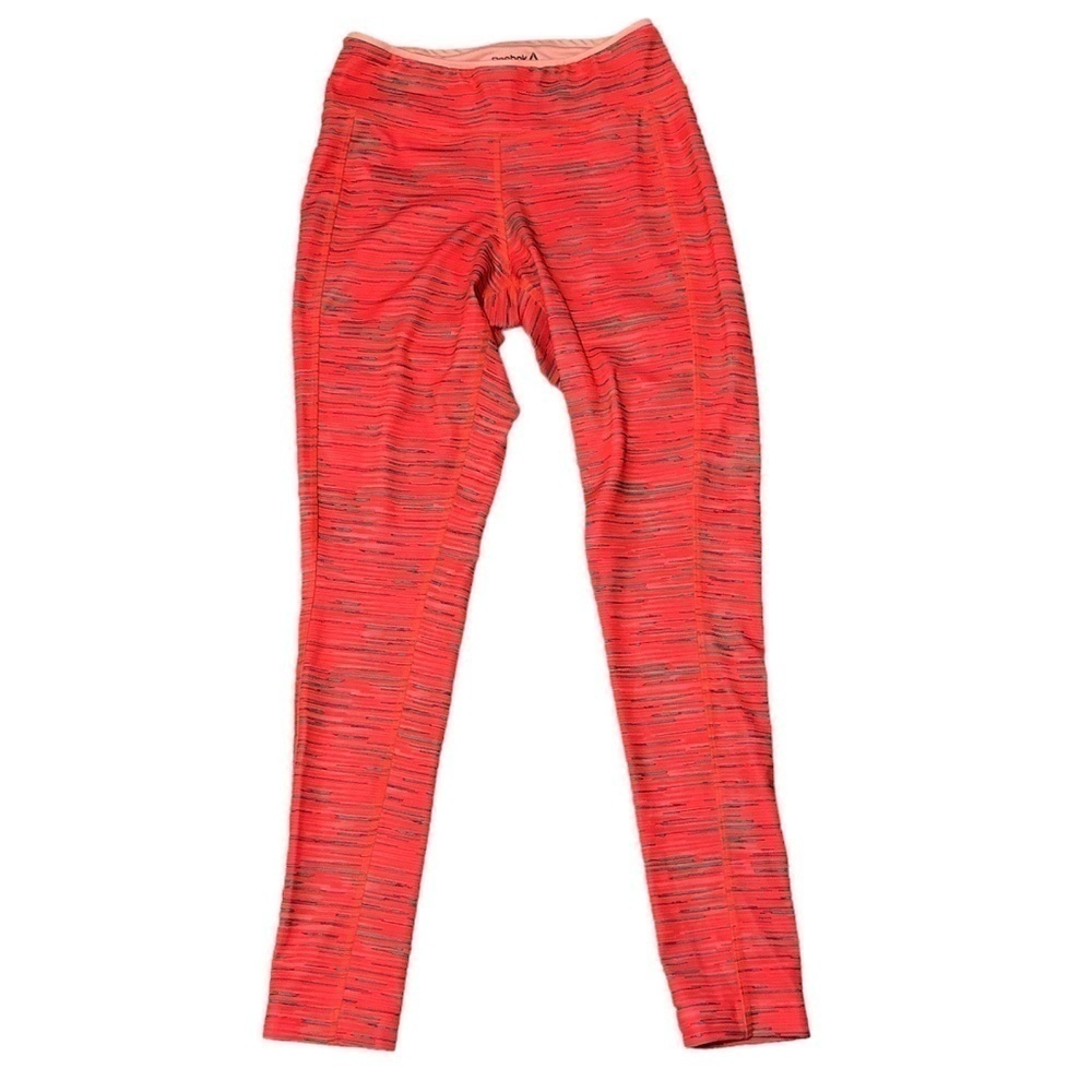 REEBOK Speedwick Leggings Women's Size Small Orange Striped Athletic